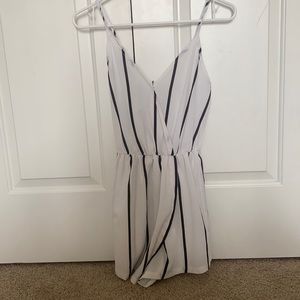 New White striped romper